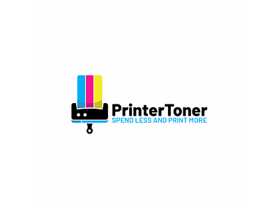 Printer Toner Logo app branding brush color colour design graphic design illustration logo paint paintbrush print printer rainbow toner ui vector