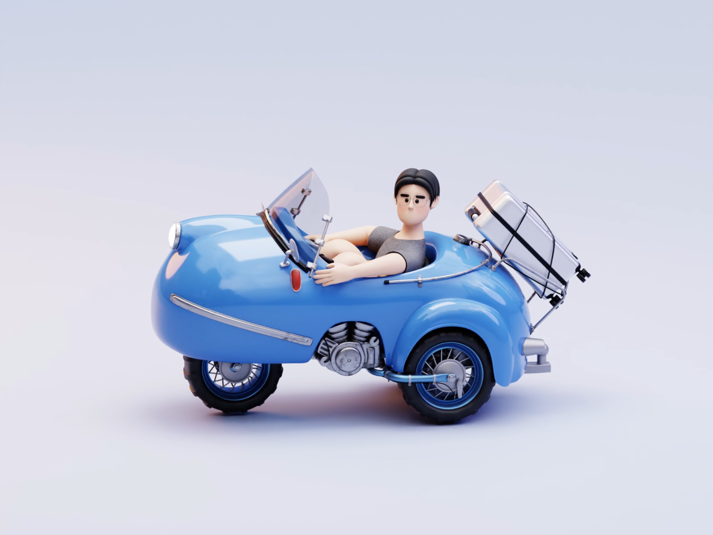 Micro car 3d animation blender branding design graphic design illustration