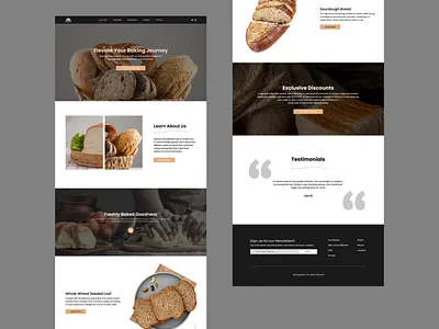 Bakery Landing Page UI/UX branding figma figmaui ui ux websitedesifner wordpress