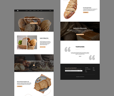 Bakery Landing Page UI/UX branding figma figmaui ui ux websitedesifner wordpress