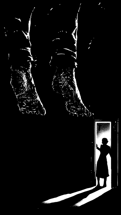 SELF-EMBODIMENT OF DESPAIR ARTWORK animation artwork black and white dark artwork graphic design hang illustration suicide