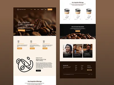 Coffee Shop Landing Page Design (UI/UX) branding design figma figmaui illustration logo ui ux web designer websitedesigner