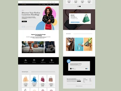 Handbag E-commerce landing page UI/UX animation branding design figma figmaui graphic design illustration logo ui ux web designer websitedesigner