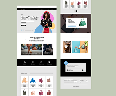 Handbag E-commerce landing page UI/UX animation branding design figma figmaui graphic design illustration logo ui ux web designer websitedesigner