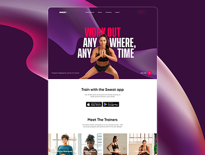 Fitness Website Design appdesign fitness homepage ios landingpage ui uiux ux web web design website