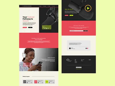 Podcast Landing Page (UI/UX) branding design figma figmaui illustration logo ui ux web designer websitedesigner