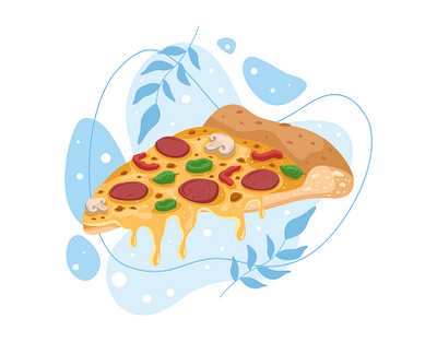 Pizza Vector Illustration cooking design eat food graphic illustration meal menu pizza vector