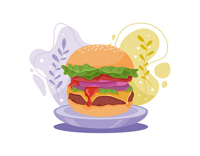 Burger Vector Illustration burger cooking design eat food graphic illustration meal menu vector