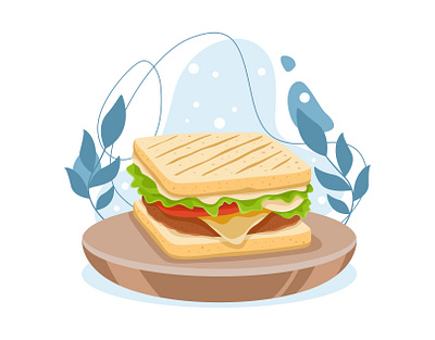 Sandwich Vector Illustration cooking design eat food graphic illustration meal menu sandwich vector