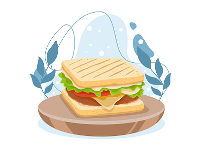 Sandwich Vector Illustration cooking design eat food graphic illustration meal menu sandwich vector