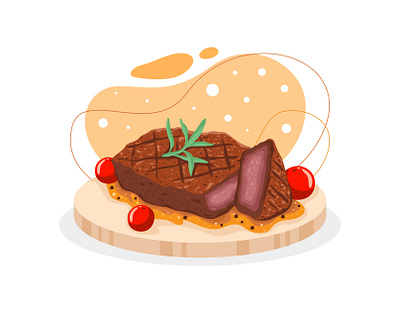 Steak Vector Illustration cooking design eat food graphic illustration meal menu steak vector