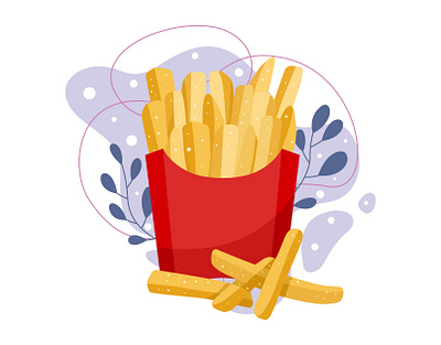 French Fries Vector Illustration cooking design eat food french fries graphic illustration meal menu vector