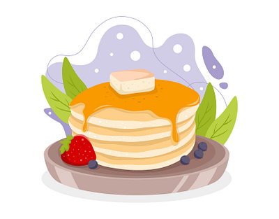 Pancake Vector Illustration cooking design eat food graphic illustration meal menu pancake vector