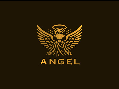 ANGEL LOGO agency angel apparel application branding consultant creative fashion fly flying head logo multimedia professional real estate startup ui ux vector wing
