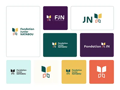 Fondation Junior Natabou logo design and visual identity brand brandidentity branding colorful design designer fondation graphic design green logo logodesign orange purple red yellow