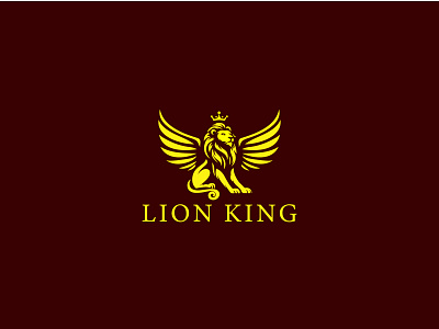 LION KING LOGO boutique branding club crown fly graphic design lion lion king logo luxury real estate smart objects typography ui ux vector wing