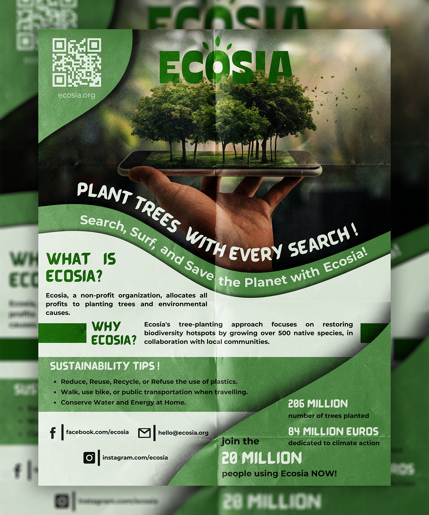 Ecosia Flyer environment flyer nature photoshop