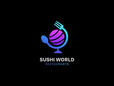 Sushi world - Logo design applogo branding design graphic design illustration logo logo design logodesign logoinspire logos modern sushi ui world