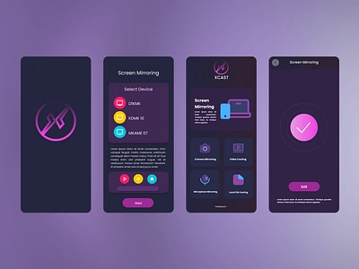 Screen Mirroring cast Mobile App UI UX app design concept figma mobile app mobile application design product design projection prototyping theme user experience user interface ux research ux ui wireframing xcast