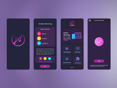 Screen Mirroring cast Mobile App UI UX app design concept figma mobile app mobile application design product design projection prototyping theme user experience user interface ux research ux ui wireframing xcast