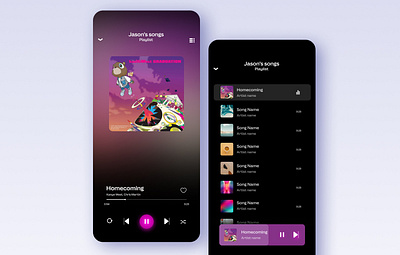 Minimal Music Player UI design minimal music music player ui