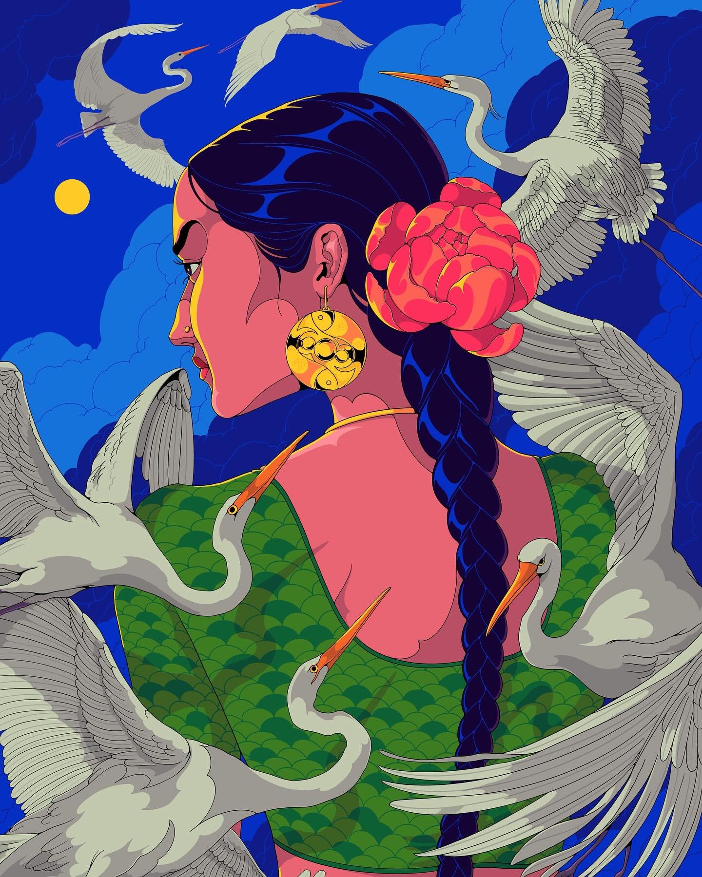 Meenakshi 🐟 art exclusive exhibition illustration india portrait sajid