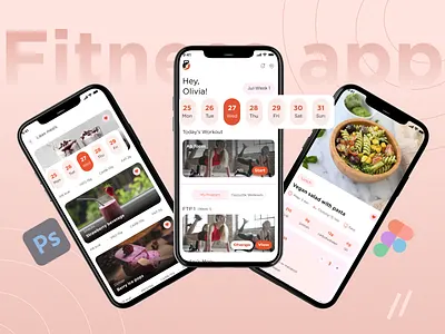 Fitness App appdesign fitnessapp mobileapp ui uiux uxcasestudy