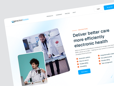Cloud Base EHR - Healthcare For Doctors Page Design ehr health healthcare medical software uiux web