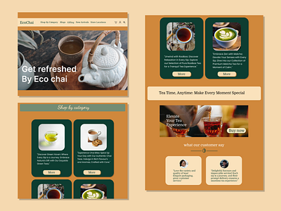 Eco chai landing page app beverage app chai app chai landing page design e comers app figma landing page ui ui for practice ux