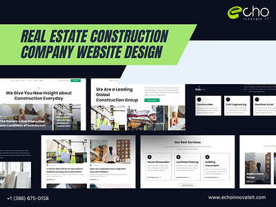 real estate construction copany website design graphic design ui