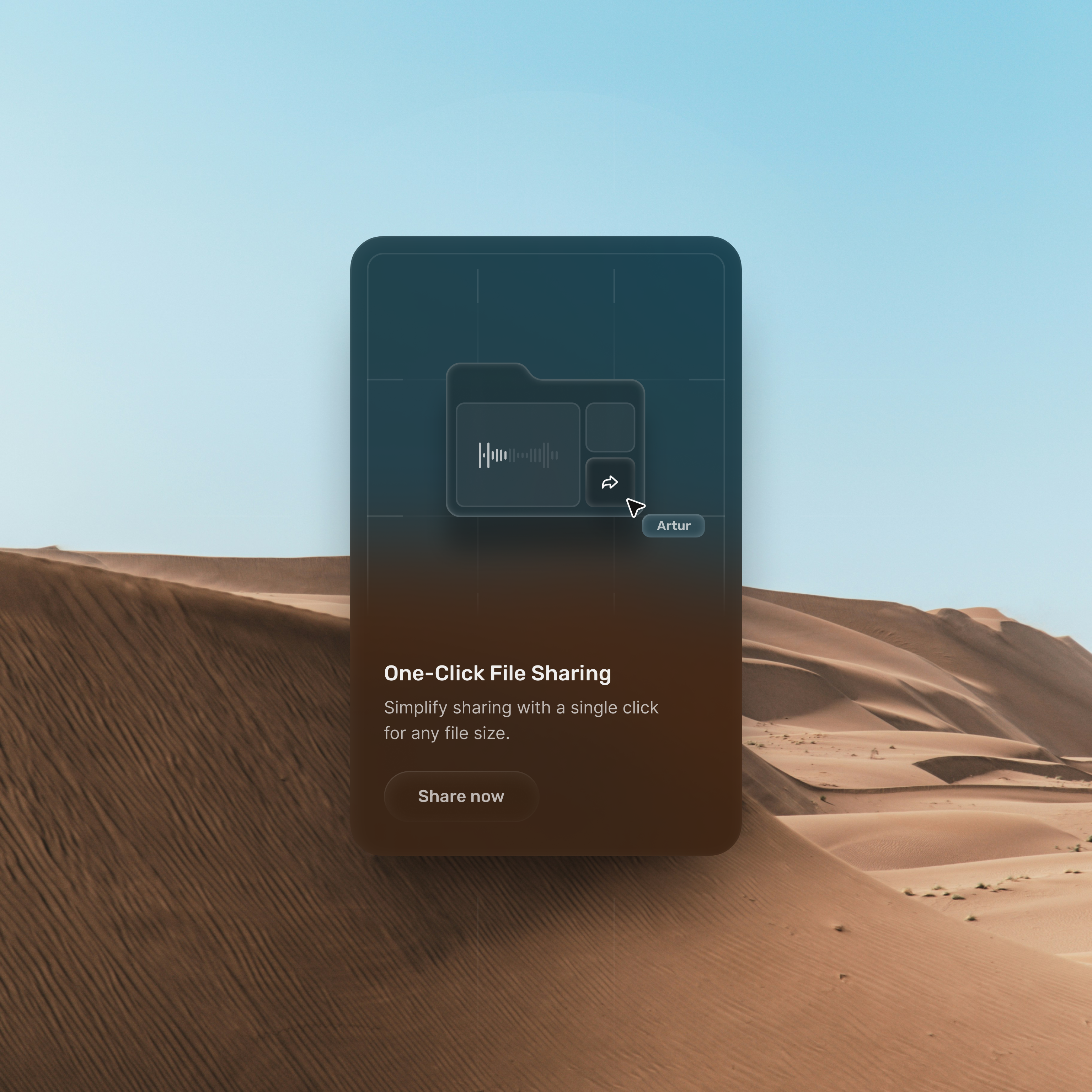Bento Card 2–30: One-Click File Sharing bento card clean illustration minimal ui ui design ux design web design