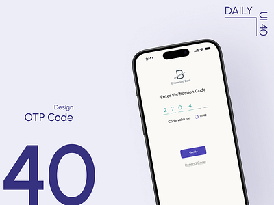 Day 40: OTP Screen 2fa daily ui challenge microcopy security temporary code screen design two factor authentication ui design user experience user interface