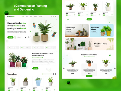 eCommerce on Planting & Gardening - Landing page clean creative design ecommerce garden maintanance gardening green landingpage plant landing page plant pot planting pot product tree manintanance ui uiux ux vibrant warm website design