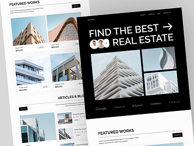 Real Estate Agency Landing Page agency architecture clean home house house rent landing page minimal properties website property real estate real estate agency real estate website rent simple ui ui ux user interface ux website