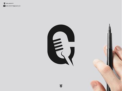 logo Q and microphone apparel clothing initial logo logo design logo initial logo monogram logos mark microphone monogram sport