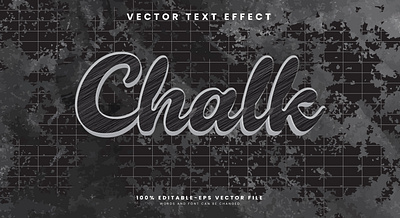 Chalk 3d editable text style Template decoration