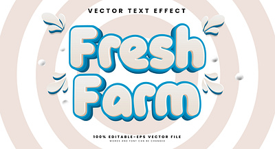 Fresh Farm 3d editable text style Template garden