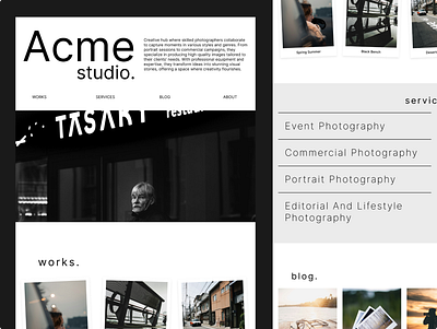 Photo Agency Landing Page agency home homepage landing landing page monochrome photo photography portfolio promotion ui web design