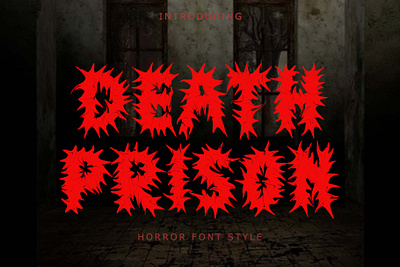 Death Prison beautiful branding design devil font font design graphic design halloween handwritten horror illustration logo ui