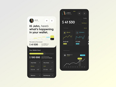 App Design. Crypto Wallet app application crypto cryptocurrency dashboard design exchange future mobile modern ui ux wallet