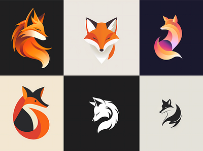 AI Midjourney Fox Logo Designs logo logo design