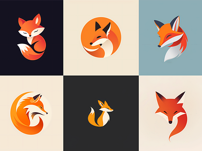 Fox Logo Designs by Midjourney AI fox logo logo design