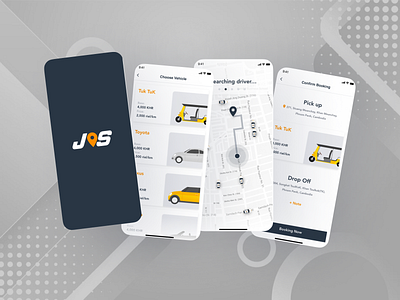 JIS Vehicle Booking app dark design grab mobile mobileapp ui vehicle