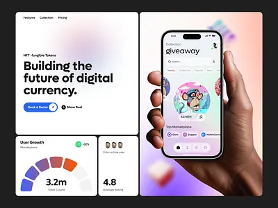 NFT website & mobile app 2024 3d modeling art artwork creative crypto design eth exploration graphic design landing landingpage layout nft nft design trend uidesign uiux user interface web design