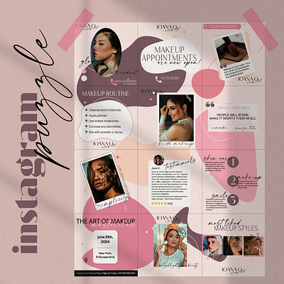 instagram puzzle | makeup artist branding graphic design
