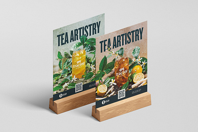 Tractor Beverage Table Tent branding design graphic design