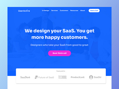 SaaS Design Agency Website Homepage agency b2b design figma ui useractive ux web design website