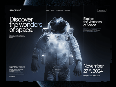 Spacesis - Website Concept concept desktop digital earth galaxy grid interaction joyrney landing layout mars mercury nasa planet space typography ui uitips ux website