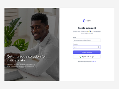 GALE : SIGN UP PAGE sign up ui