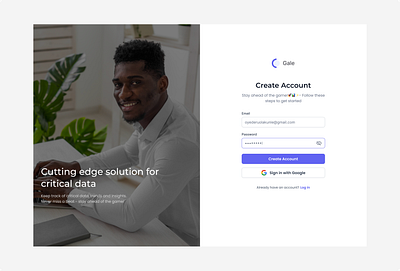 GALE : SIGN UP PAGE sign up ui